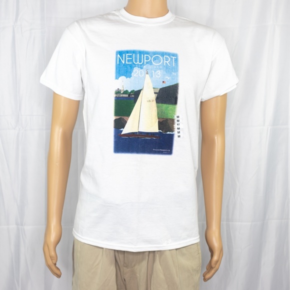 Newport Rhode Island 2013 Sailboat White Shirt - Picture 1 of 6